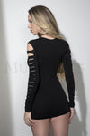 Lingerie - Music Legs - 6405 - Opaque Long Sleeve Mini Dress