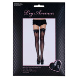 Thigh Hi - Leg Avenue - Sheer Stocking With Bow Black