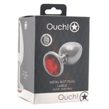 Anal Plug - Ouch! - Red Round Gem Plug Large