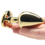 Anal Plug - Ouch! - Red Heart Gem Gold Plug Medium