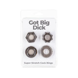 Cock Ring - Power Bullet - Got Big Dick 4 PK