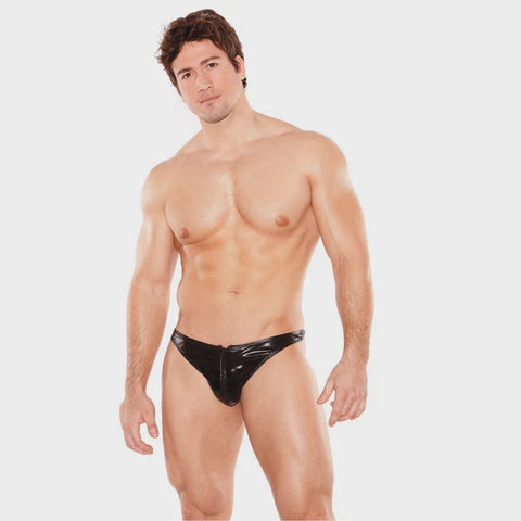 Lingerie - Zeus - Wet Look Zipper Thong