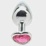 Anal Plug - Ouch! - Pink Heart Gem Metal Plug Medium
